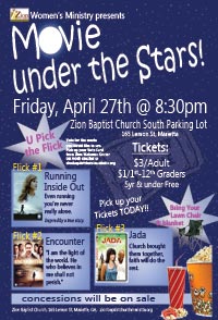 Zion Women Ministry Movie Night postcard
